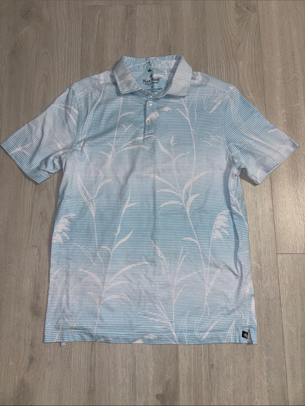 🔥BUNDLESALE Mens M Nat Nast Light Polo with Botanical Print